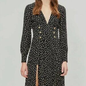 Topshop Polka Dot Deep V Dress